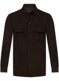 Handgemaakte overshirt van suède | D.Bruin