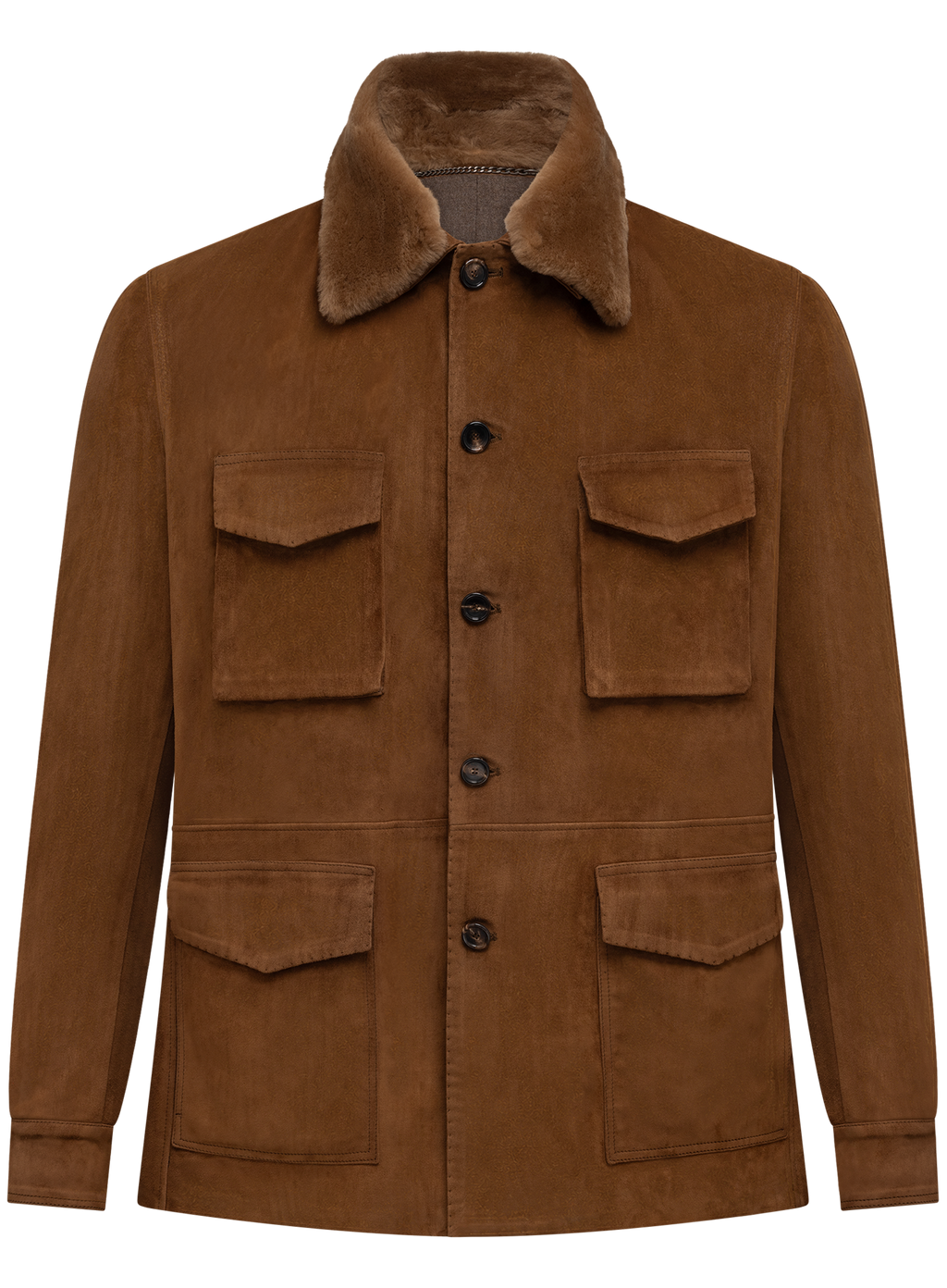 Handgemaakte field jacket van suède | Bruin