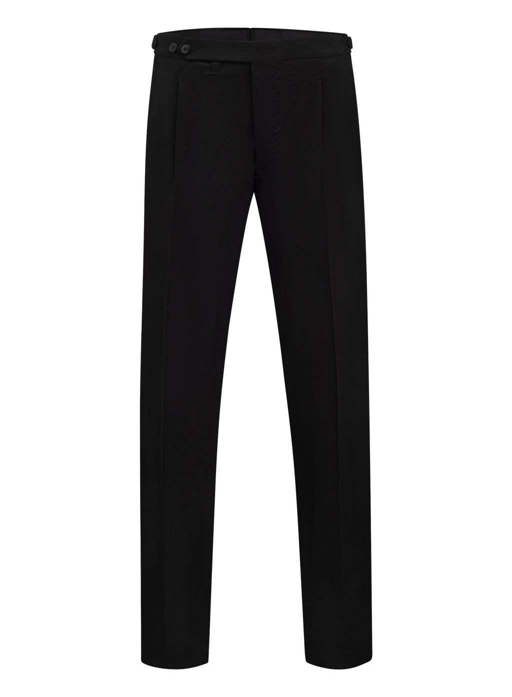 Handgemaakte bandplooi pantalon van wol | Zwart