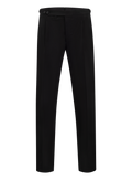 Handgemaakte bandplooi pantalon van wol | Zwart