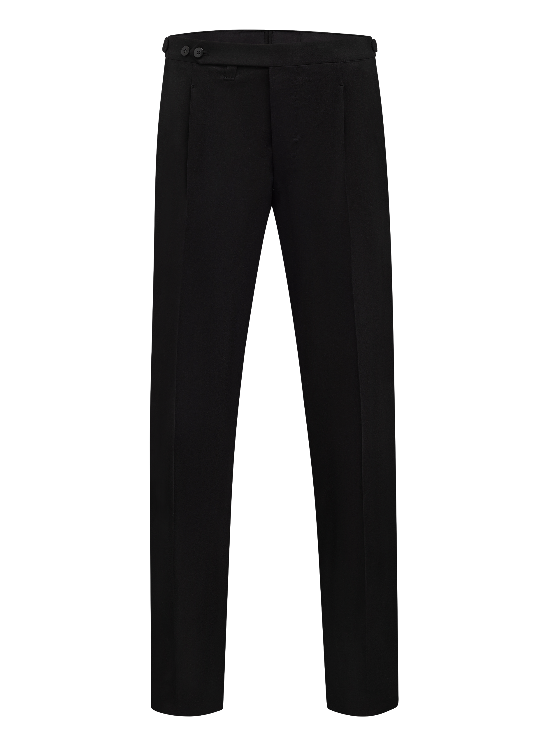 Handgemaakte bandplooi pantalon van wol | Zwart