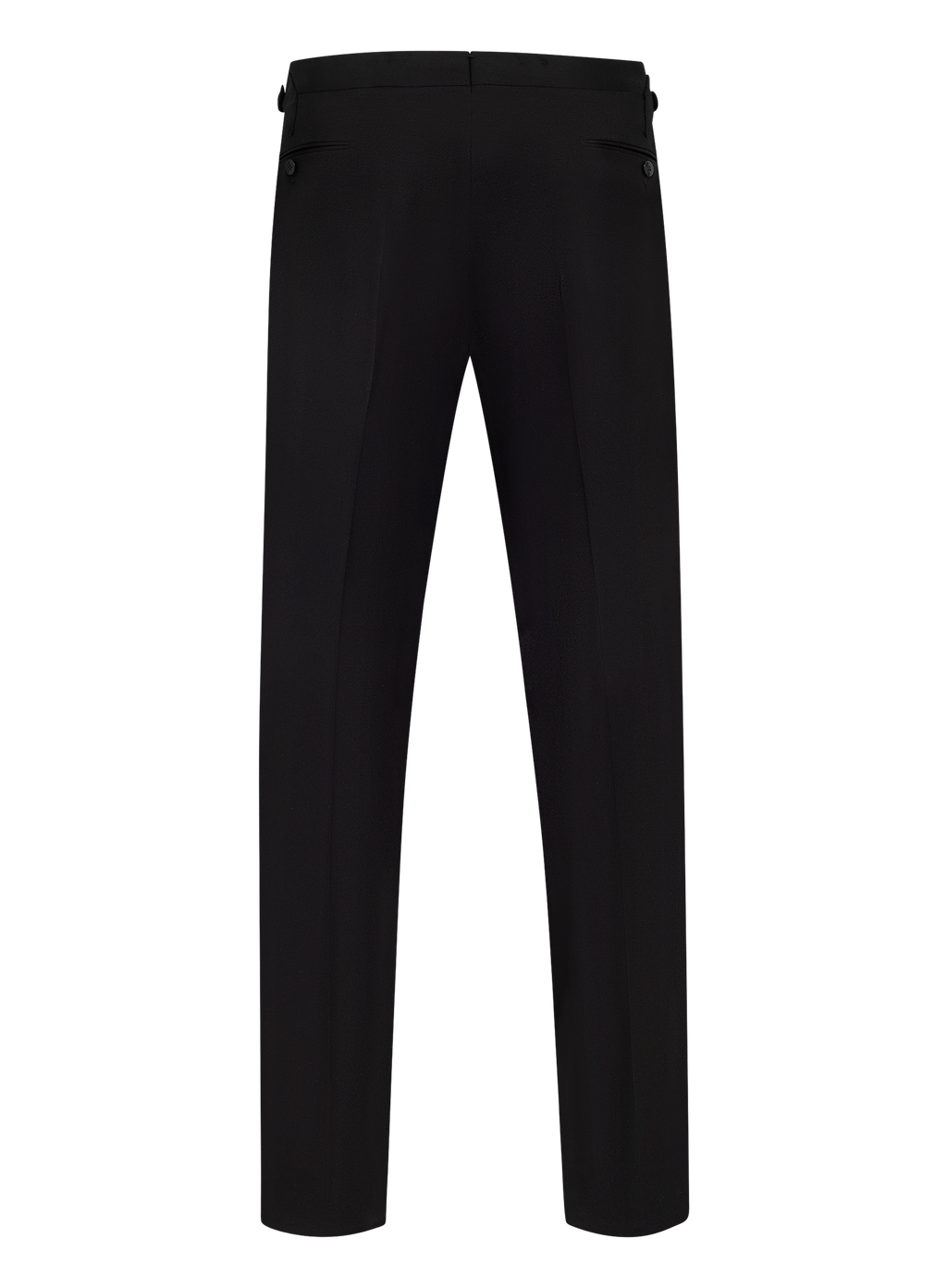 Handgemaakte bandplooi pantalon van wol | Zwart