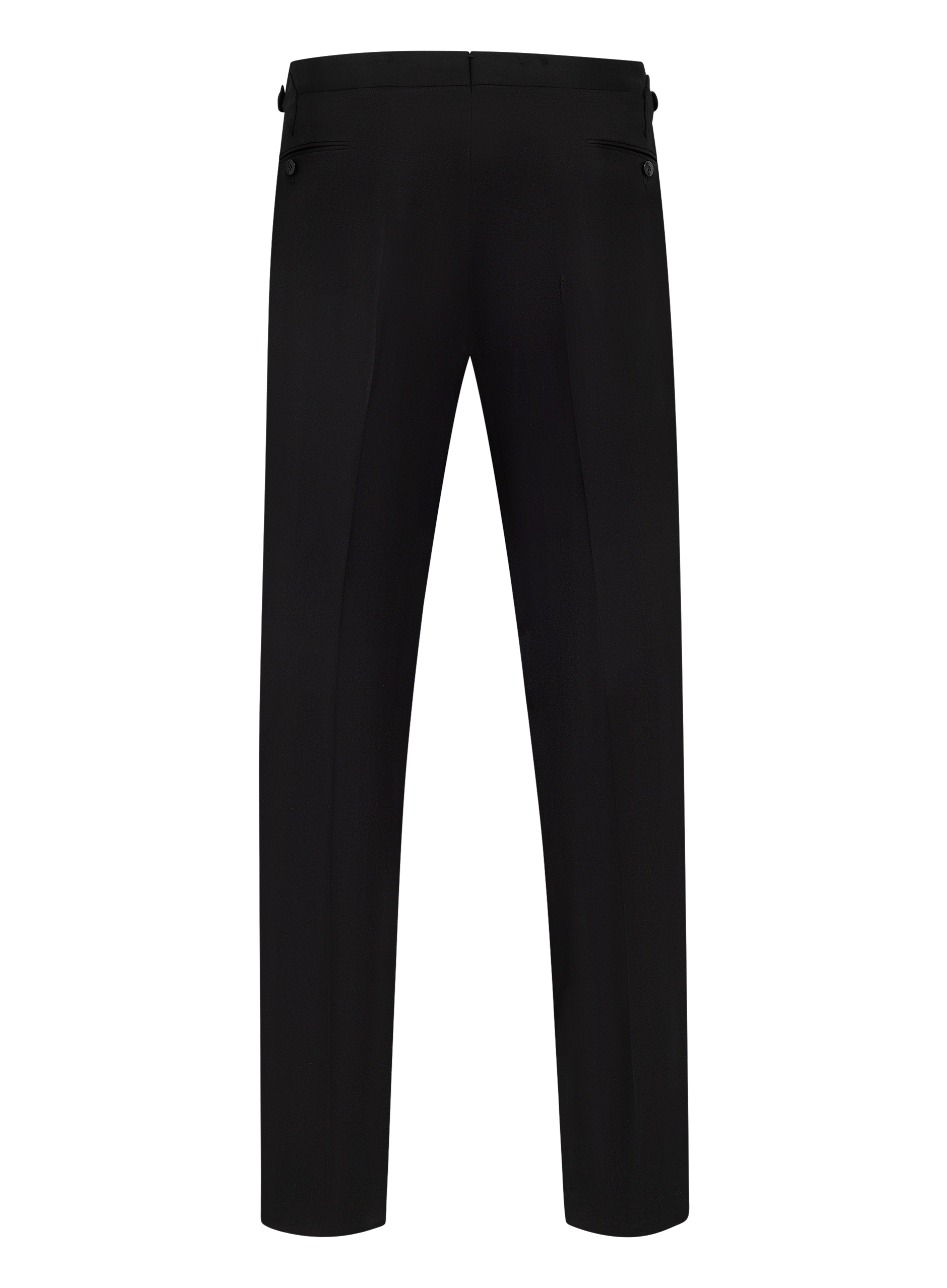 Handgemaakte bandplooi pantalon van wol | Zwart
