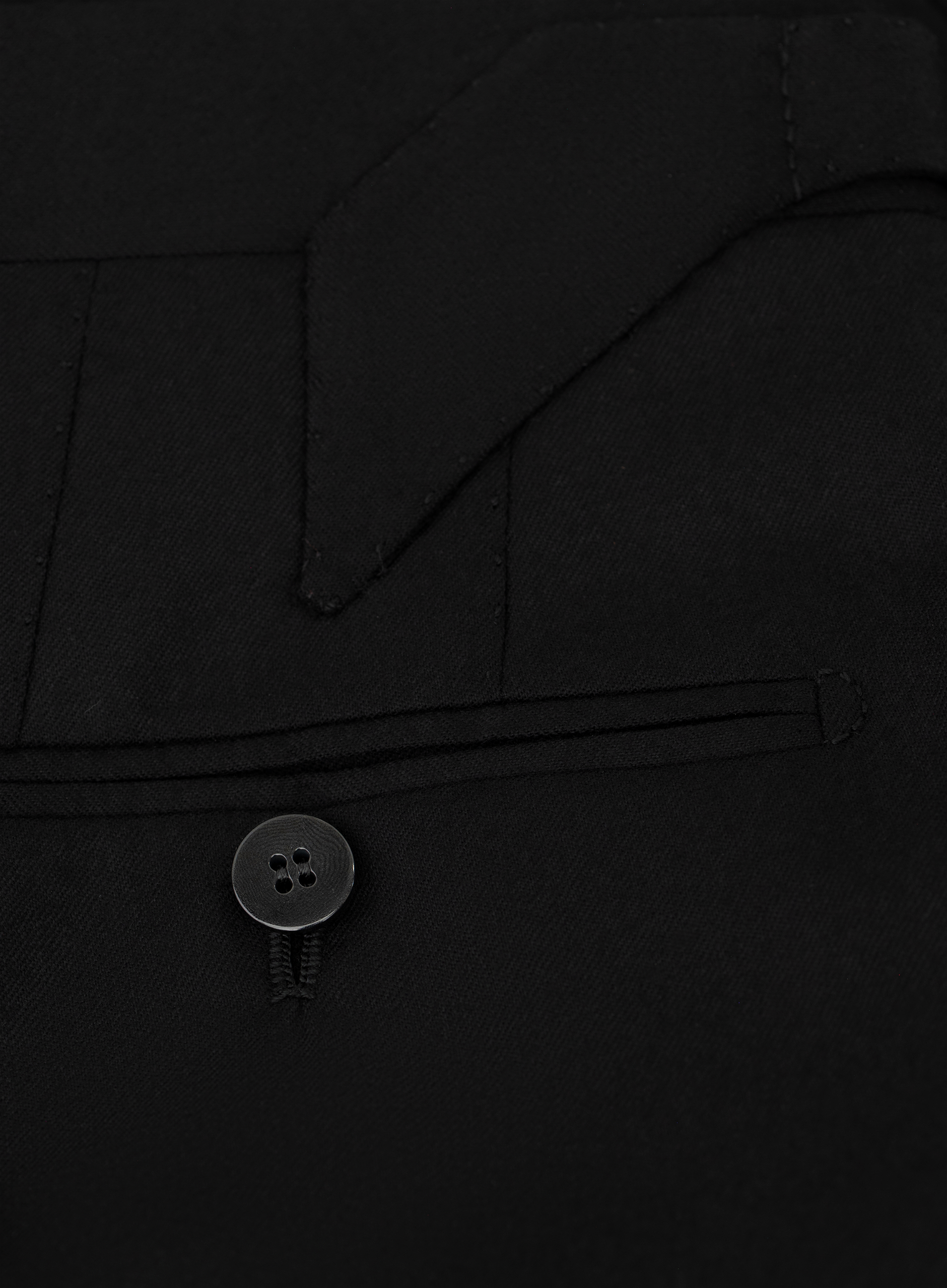 Handgemaakte bandplooi pantalon van wol | FULL_WIDTH | Zwart
