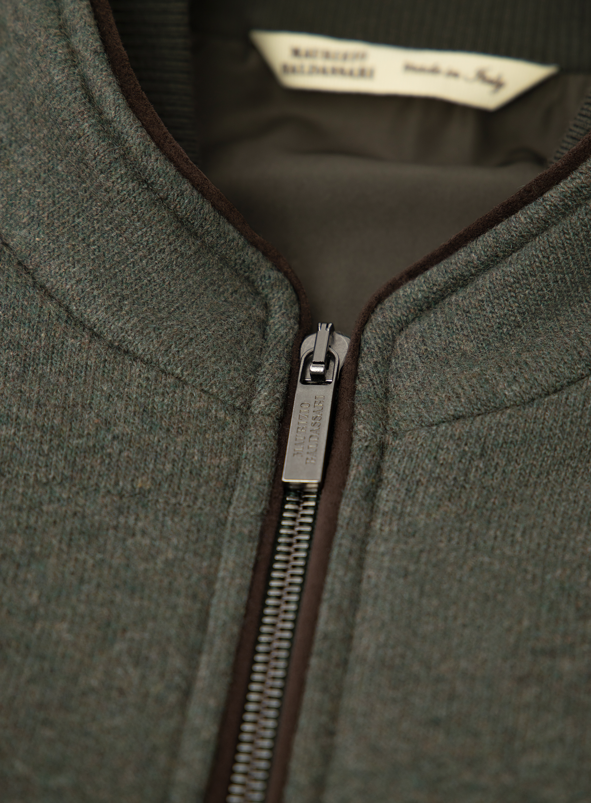 Gebreid jack van cashmere met opstaande kraag | FULL_WIDTH | Groen