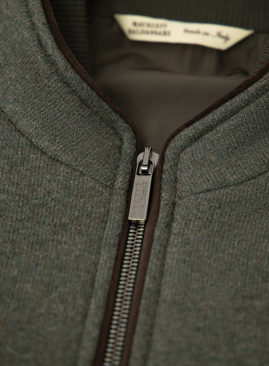 Gebreid jack van cashmere met opstaande kraag