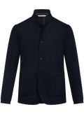 Gemêleerd chore jacket van cashmere | BLUE NAVY