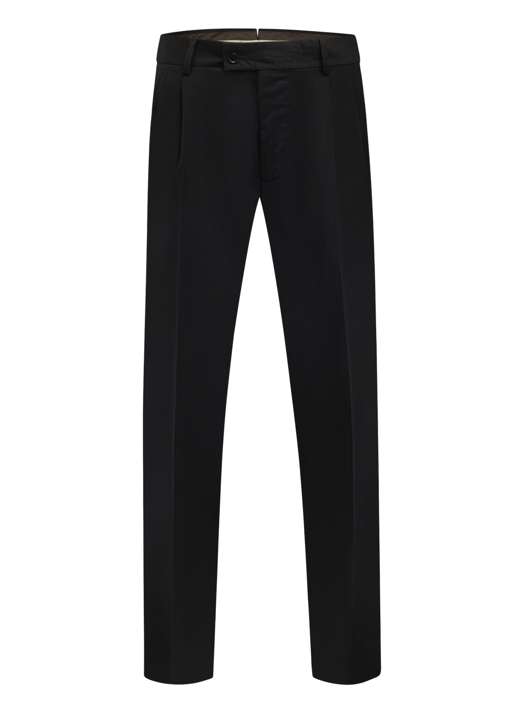 Bandplooi pantalon in wol stretch | Zwart