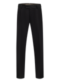 Bandplooi pantalon in wol stretch | Zwart
