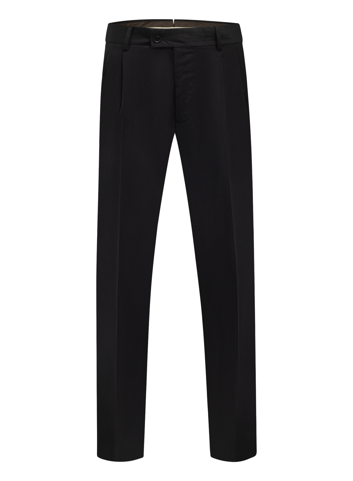 Bandplooi pantalon in wol stretch | Zwart