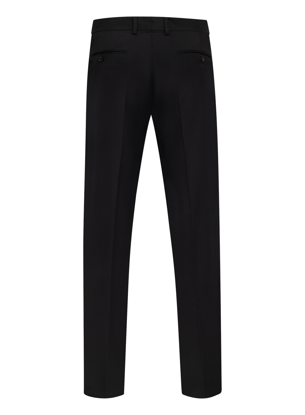 Bandplooi pantalon in wol stretch | Zwart