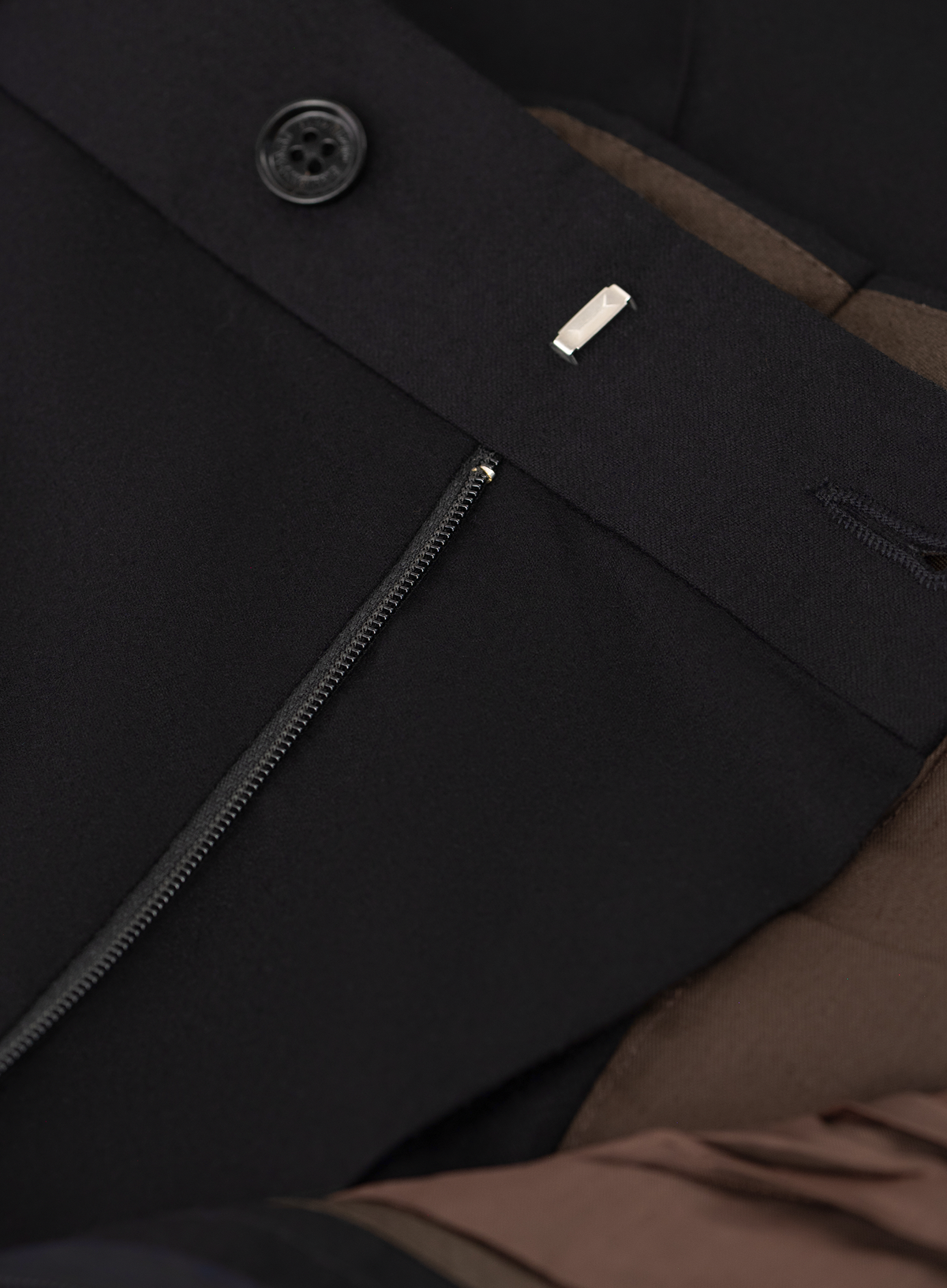 Bandplooi pantalon in wol stretch | FULL_WIDTH | Zwart