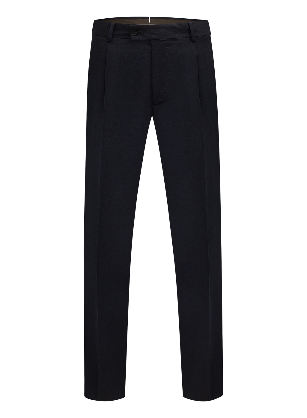 Bandplooi pantalon van scheerwol | BLUE NAVY