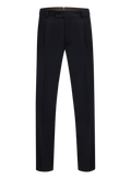 Bandplooi pantalon van scheerwol | BLUE NAVY