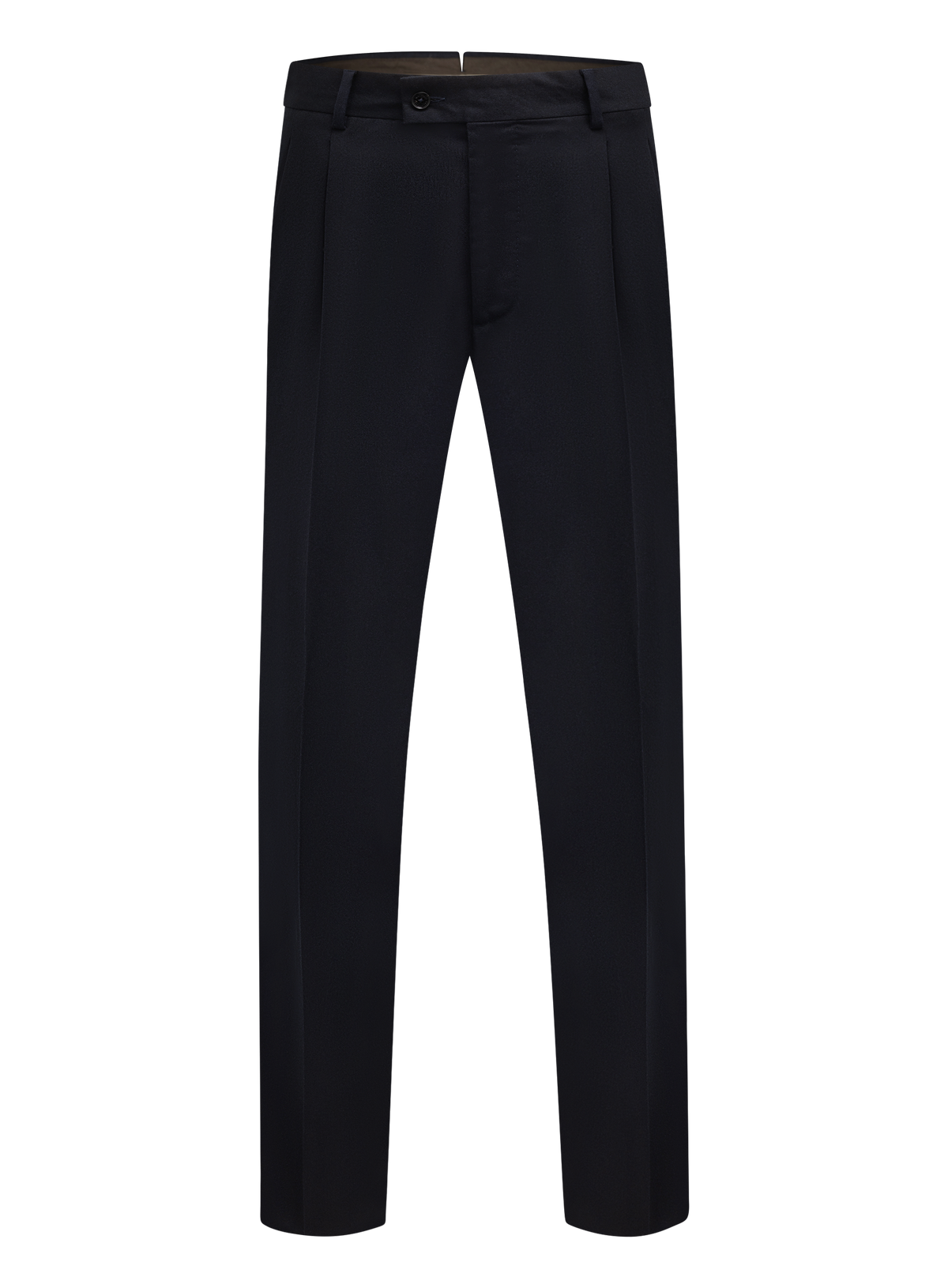 Bandplooi pantalon van scheerwol | BLUE NAVY