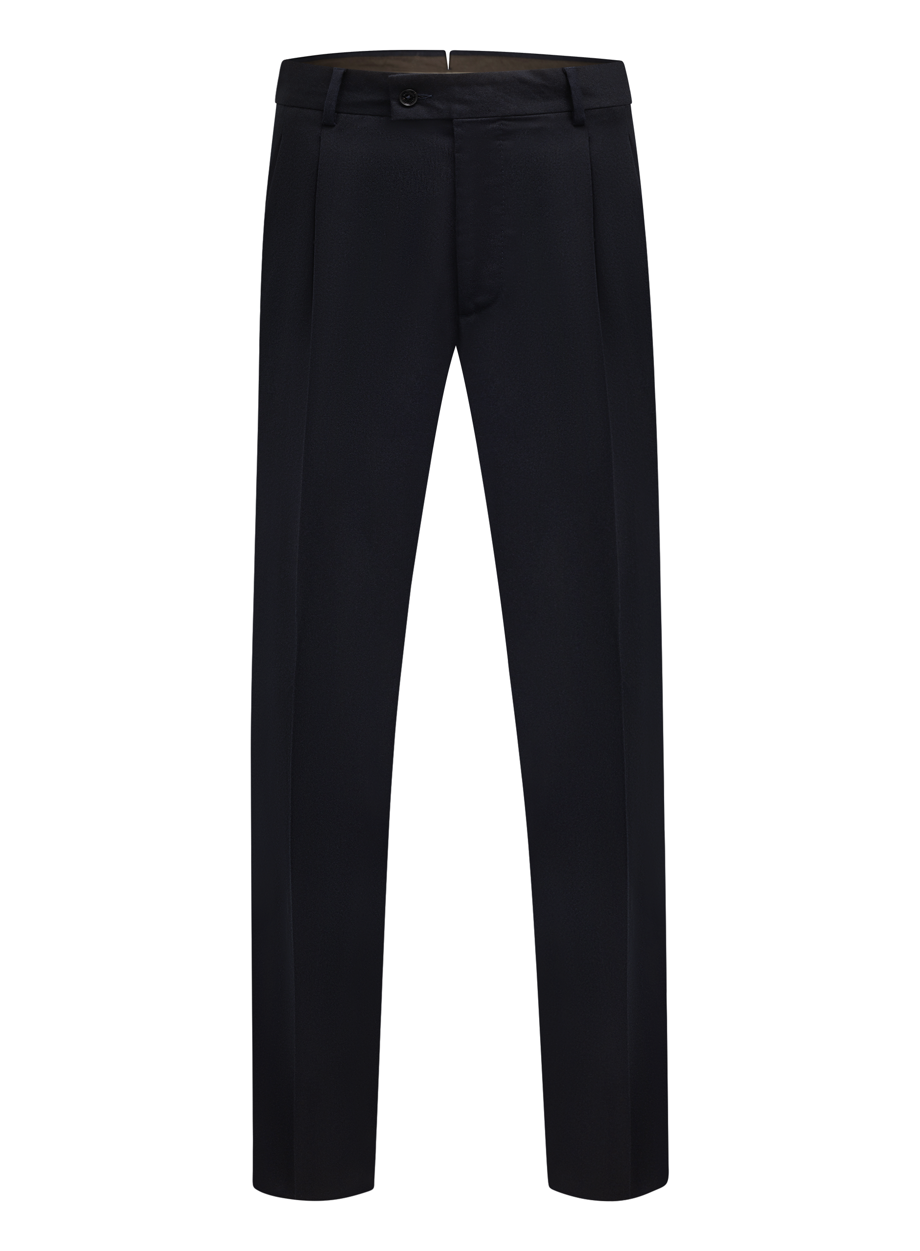 Bandplooi pantalon van scheerwol | BLUE NAVY