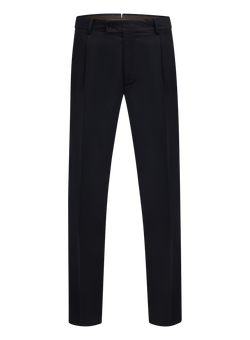 Bandplooi pantalon van scheerwol | BLUE NAVY