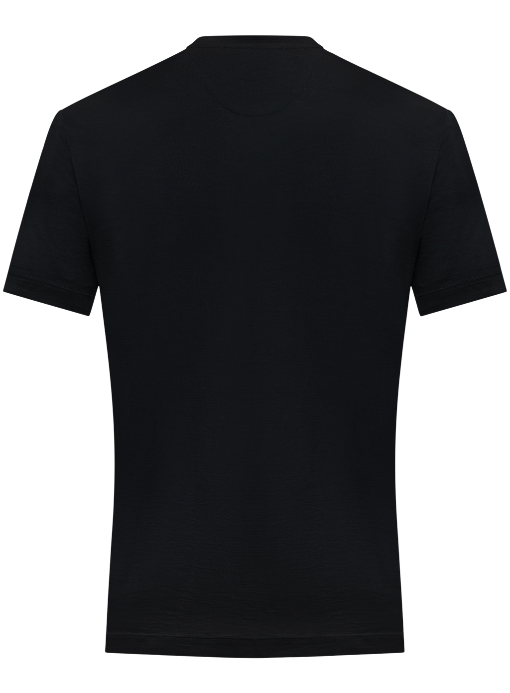 T-shirt van scheerwol met korte mouwen | Zwart