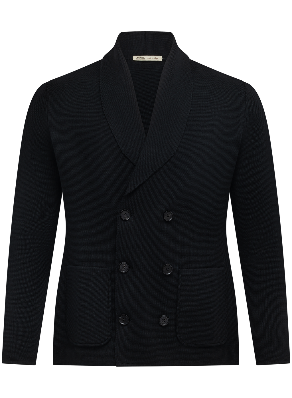 Double breasted cardigan van scheerwol | Zwart