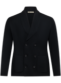 Double breasted cardigan van scheerwol | Zwart