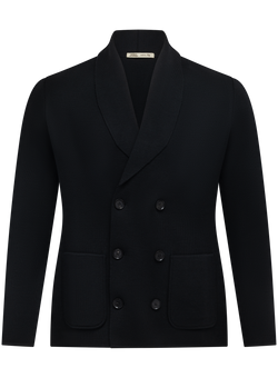 Double breasted cardigan van scheerwol | Zwart