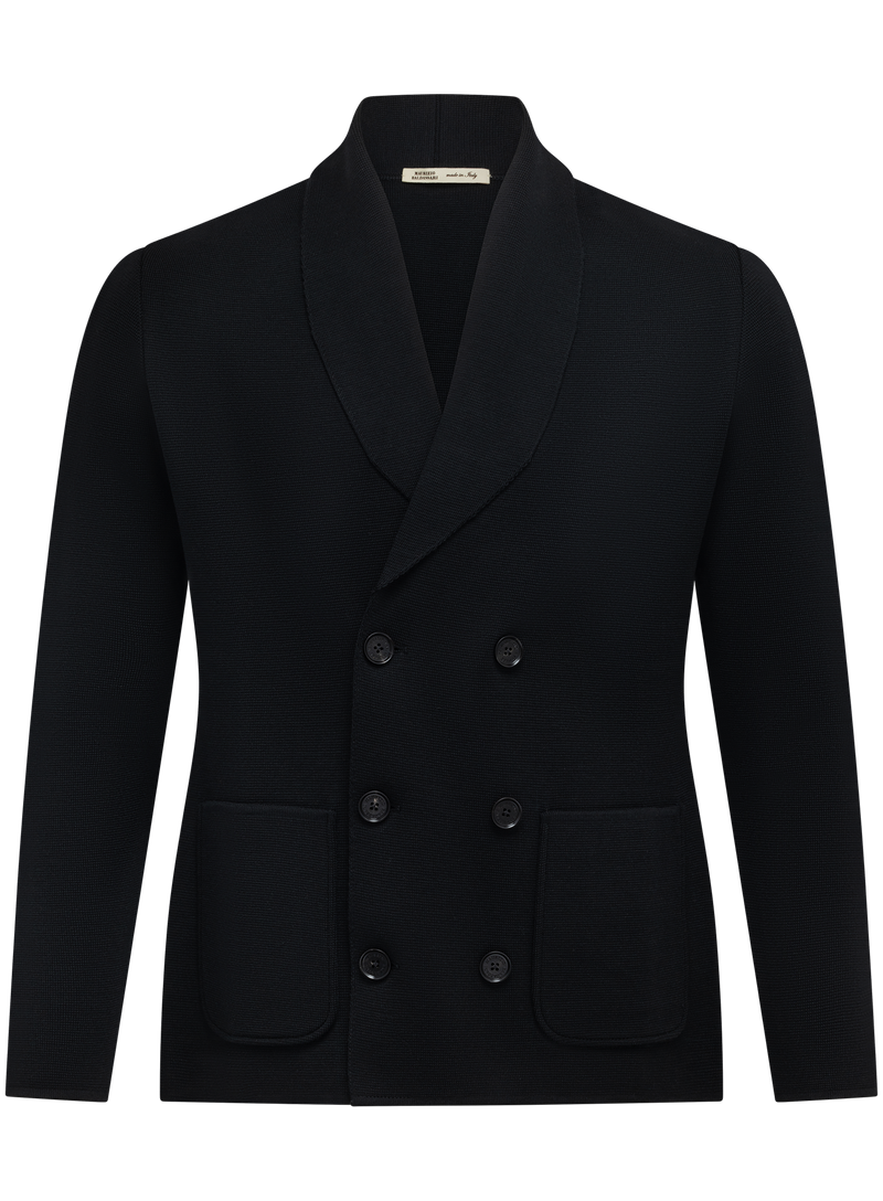 Double breasted cardigan van scheerwol