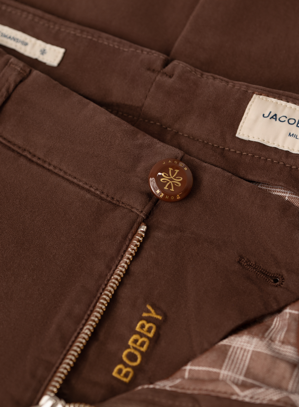 Bobby chino in katoen stretch | FULL_WIDTH | Licht Bruin