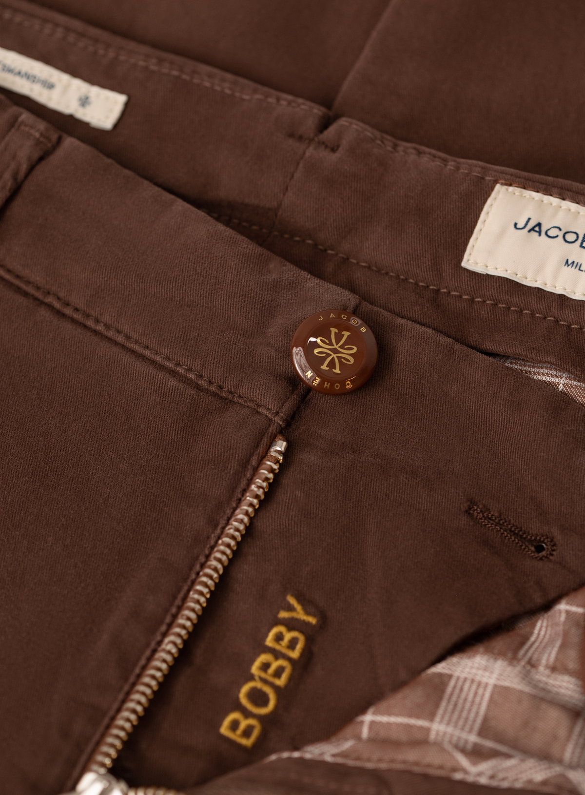Bobby chino in katoen stretch | FULL_WIDTH | Licht Bruin