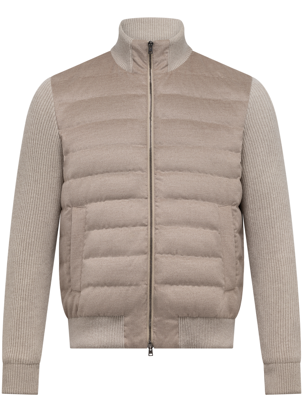 Jack in wol en technische stof | Beige