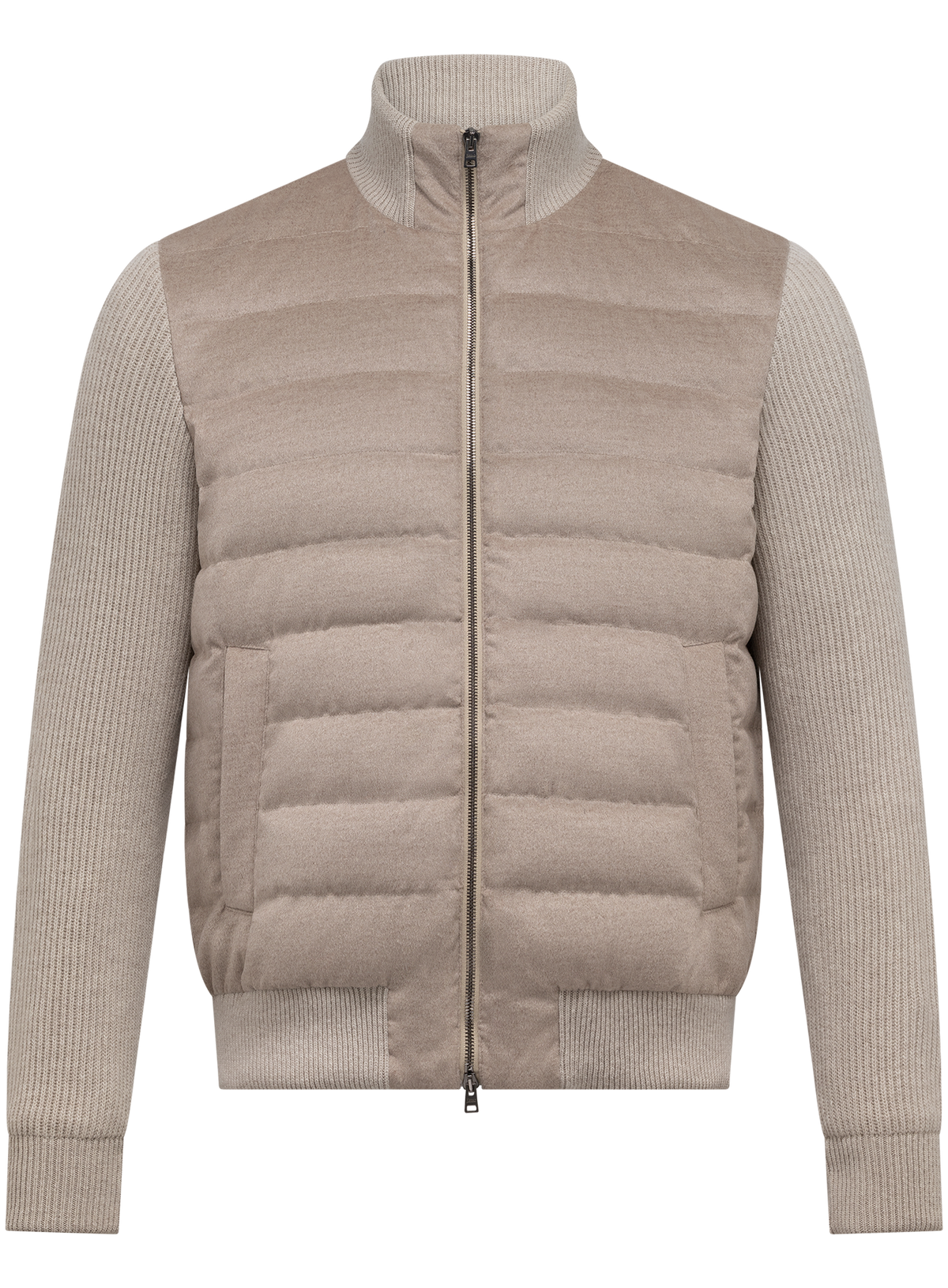 Jack in wol en technische stof | Beige