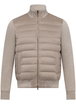 Jack in wol en technische stof | Beige