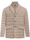 Gewatteerde blazerjack van wol | Beige