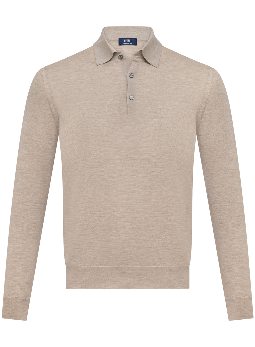 Polo in cashmere zijde | Beige