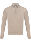 Polo in cashmere zijde | Beige