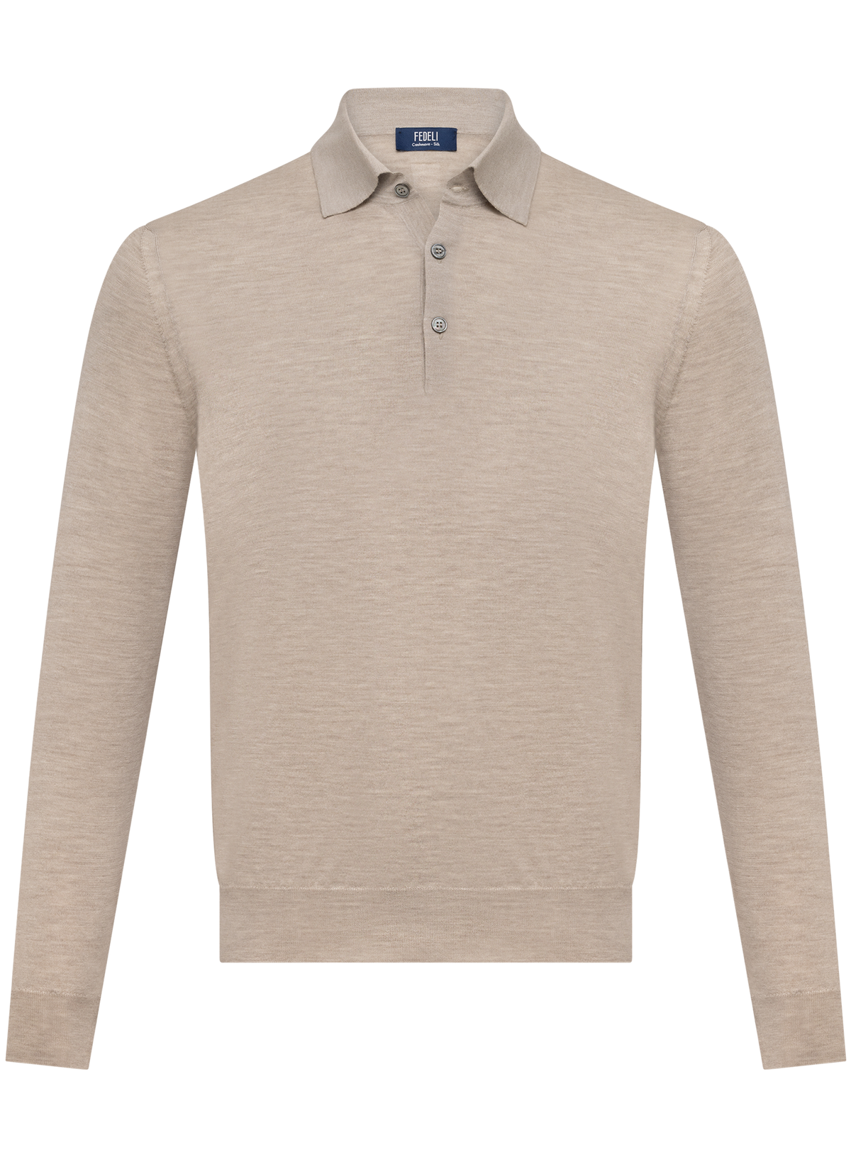 Polo in cashmere zijde | Beige