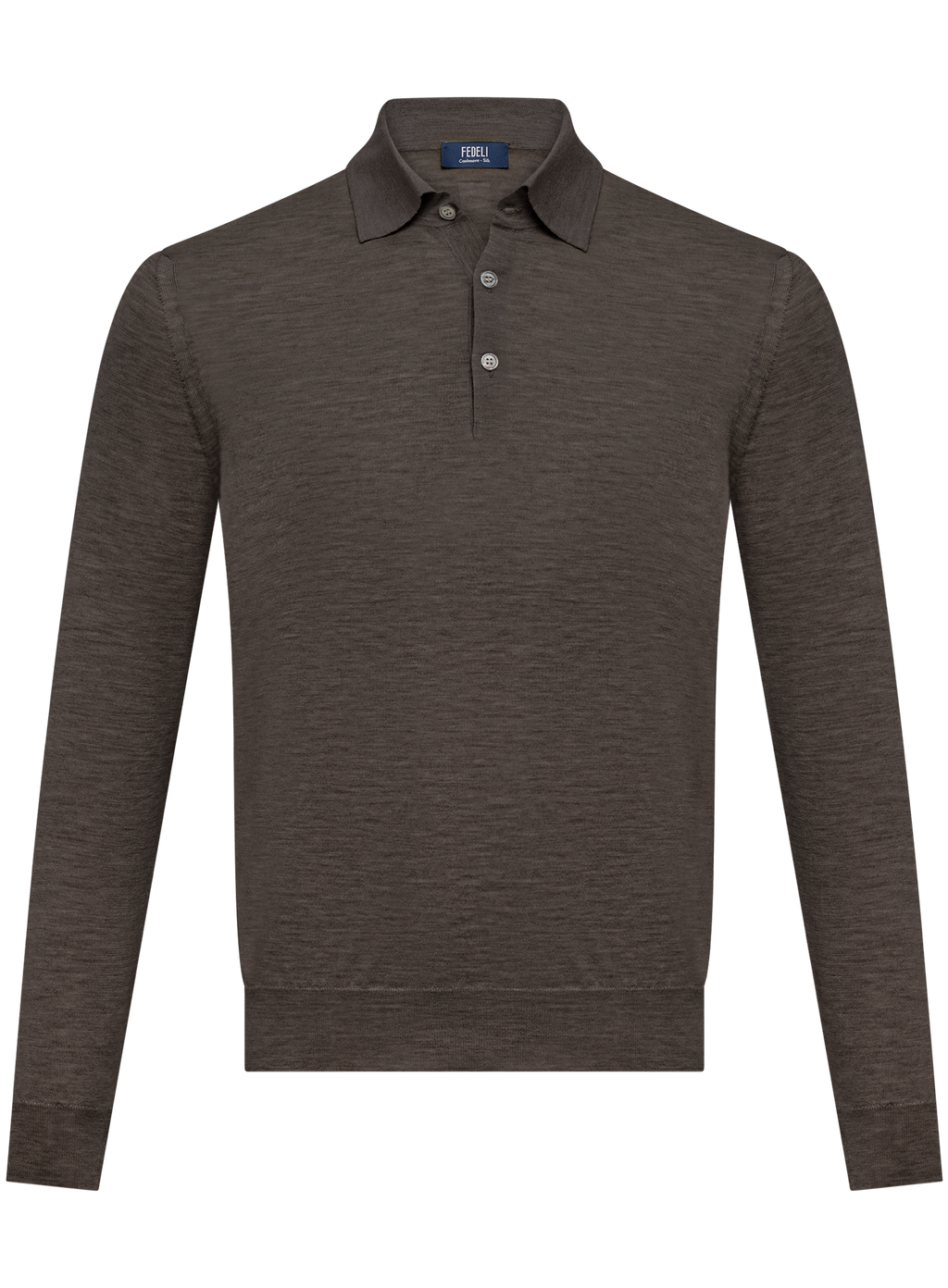 Polo in cashmere zijde | TAUPE