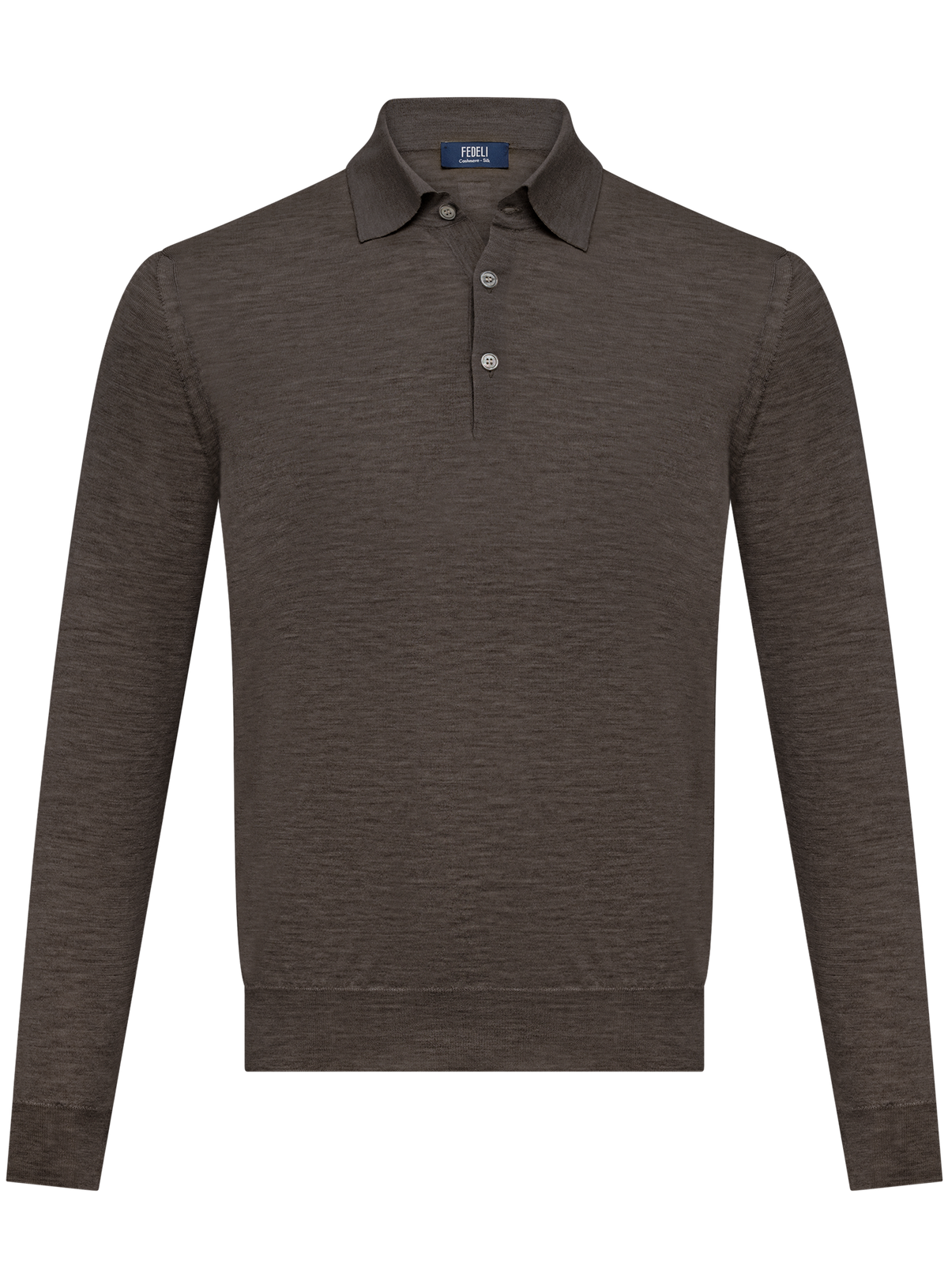 Polo in cashmere zijde | TAUPE