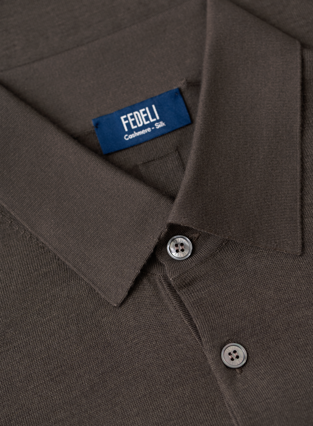 Polo in cashmere zijde | FULL_WIDTH | TAUPE