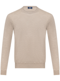 Ronde hals in cashmere zijde | Beige