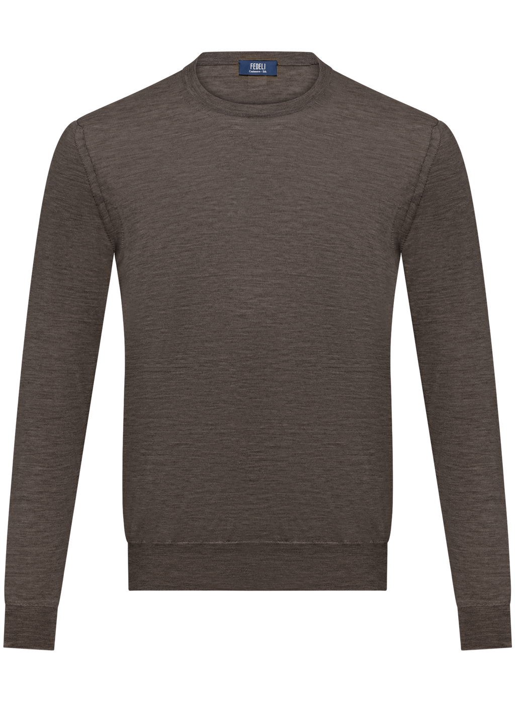 Ronde hals in cashmere zijde | TAUPE