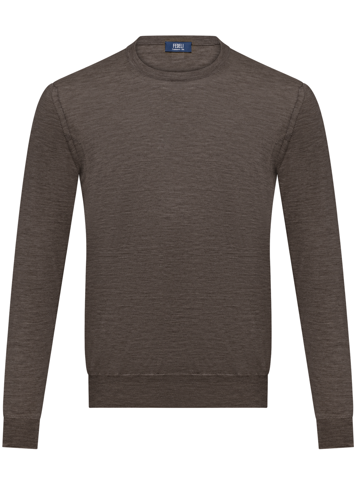 Ronde hals in cashmere zijde | TAUPE