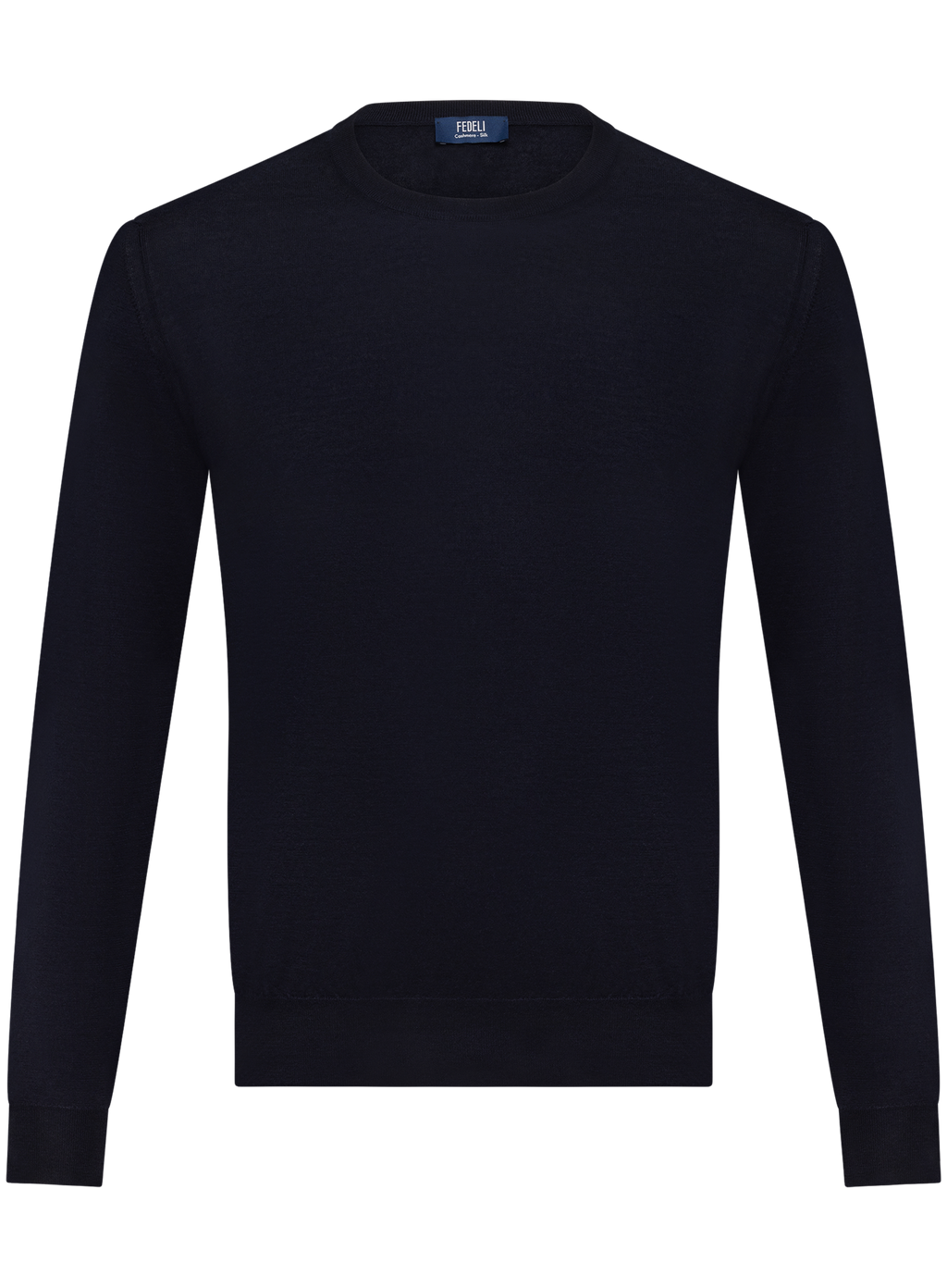 Ronde hals in cashmere zijde | BLUE NAVY