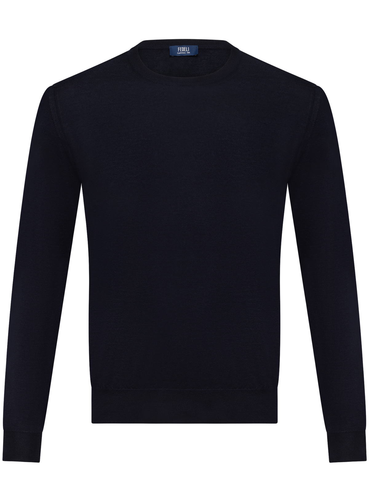 Ronde hals in cashmere zijde | BLUE NAVY