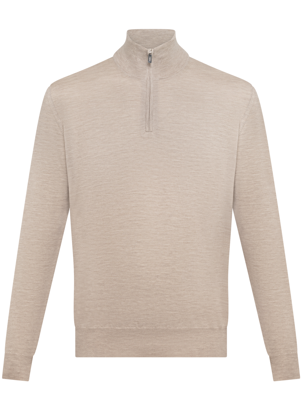 Half-zip vest van cashmere en zijde | Beige