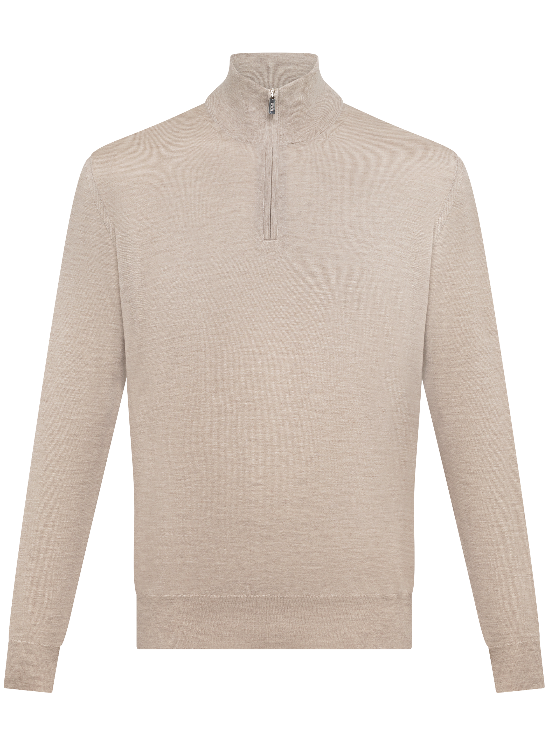 Half-zip vest van cashmere en zijde | Beige