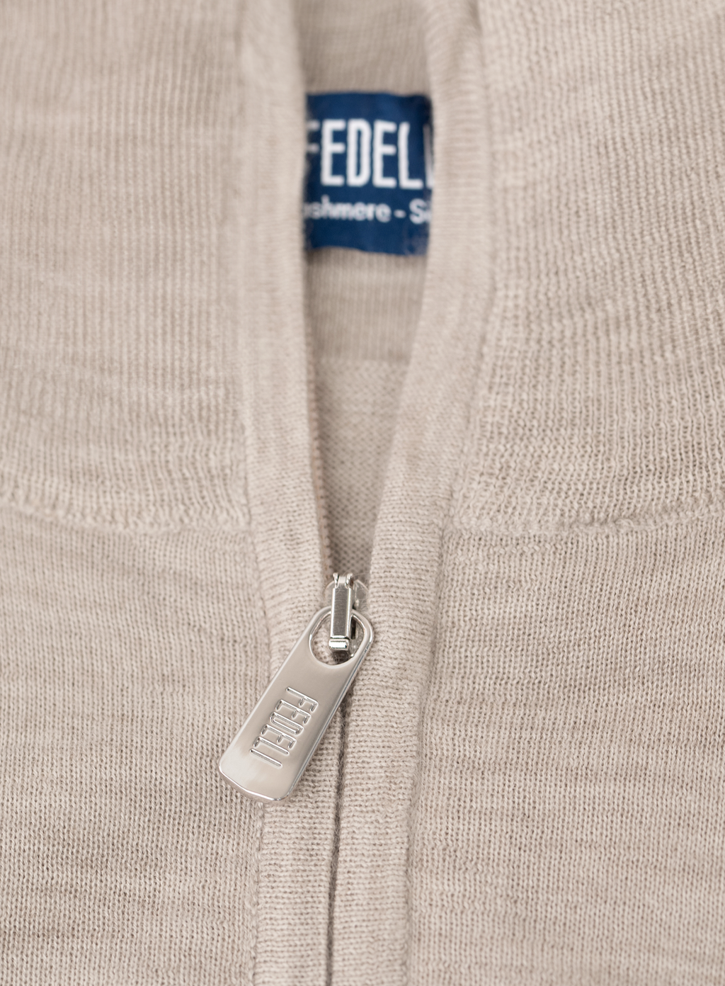 Half-zip vest van cashmere en zijde | FULL_WIDTH | Beige