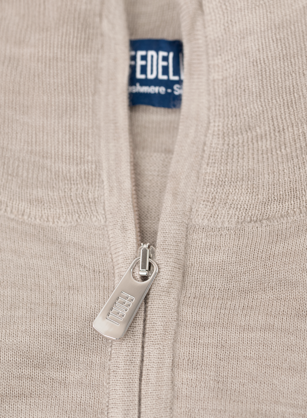 Half-zip vest van cashmere en zijde | FULL_WIDTH | Beige
