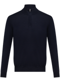 Half-zip vest in cashmere zijde | BLUE NAVY