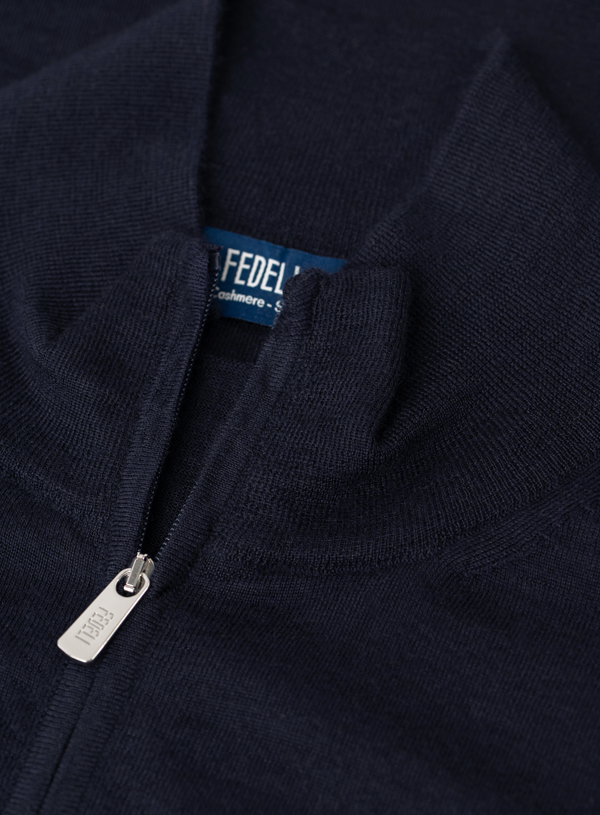 Half-zip vest in cashmere zijde | FULL_WIDTH | BLUE NAVY