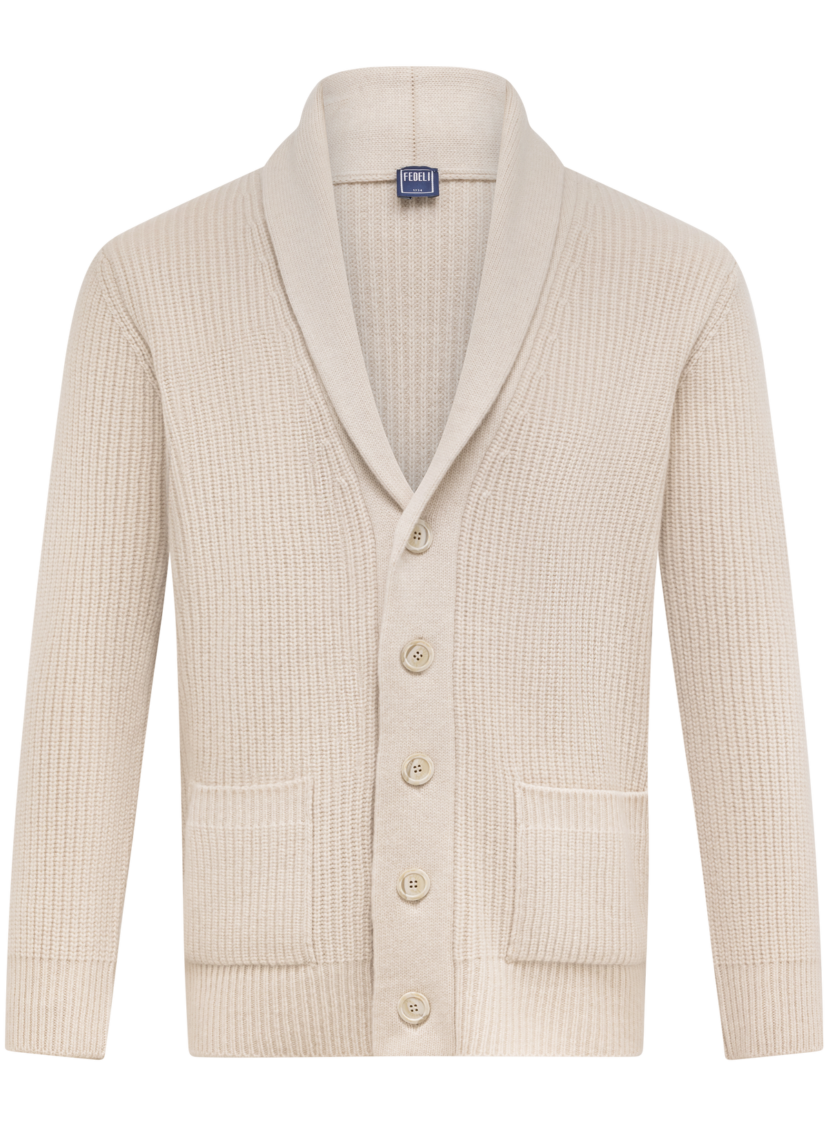 Knoopvest in wol cashmere | L.BEIGE